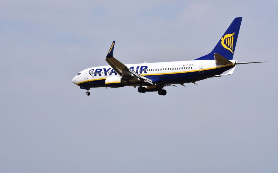 ryanair plane in sky